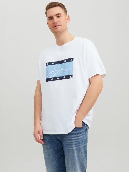 Jack & Jones JORJOSHUA T-shirt Bright White - Pólók - Nagyméretű pólók - 2XL-14XL