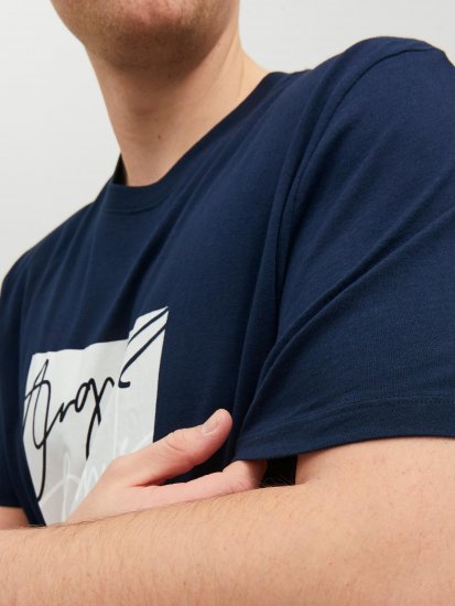 Jack & Jones JORJOSHUA T-shirt Navy - Pólók - Nagyméretű pólók - 2XL-14XL