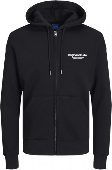 Jack & Jones ESTERBRO Zip Hoodie Black - Pulóverek & kapucnis pulóverek - Pulóverek & Kapucnis pulóver 2XL-12XL