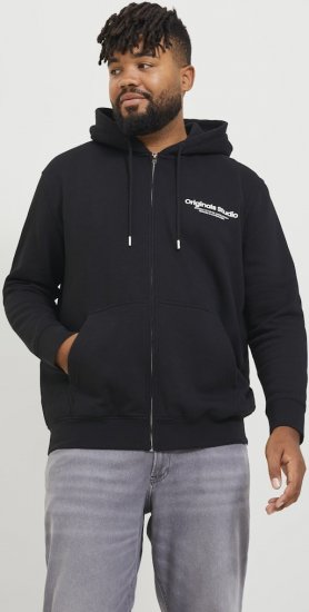 Jack & Jones ESTERBRO Zip Hoodie Black - Pulóverek & kapucnis pulóverek - Pulóverek & Kapucnis pulóver 2XL-12XL