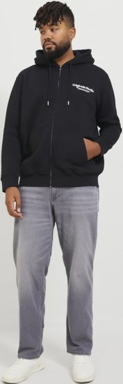 Jack & Jones ESTERBRO Zip Hoodie Black - Pulóverek & kapucnis pulóverek - Pulóverek & Kapucnis pulóver 2XL-12XL