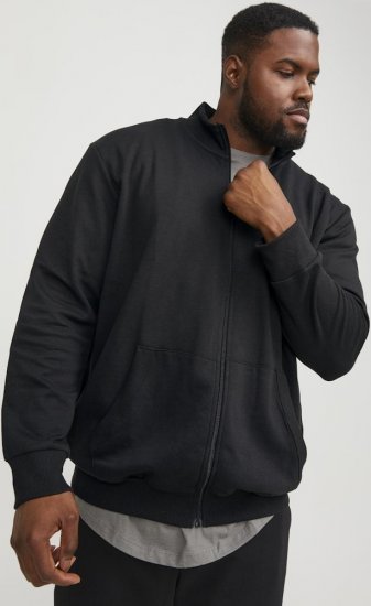 Jack & Jones PAULOS Turtleneck Zip Sweatshirt Black - Pulóverek & kapucnis pulóverek - Pulóverek & Kapucnis pulóver 2XL-12XL