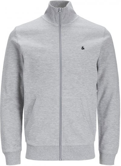 Jack & Jones PAULOS Turtleneck Zip Sweatshirt Light Grey Melange - Pulóverek & kapucnis pulóverek - Pulóverek & Kapucnis pulóver 2XL-12XL