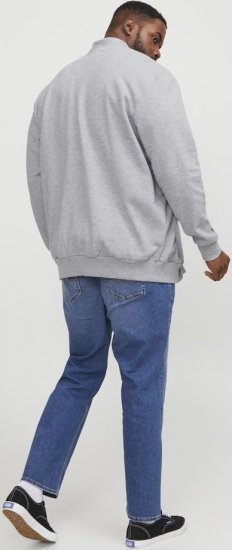 Jack & Jones PAULOS Turtleneck Zip Sweatshirt Light Grey Melange - Pulóverek & kapucnis pulóverek - Pulóverek & Kapucnis pulóver 2XL-12XL