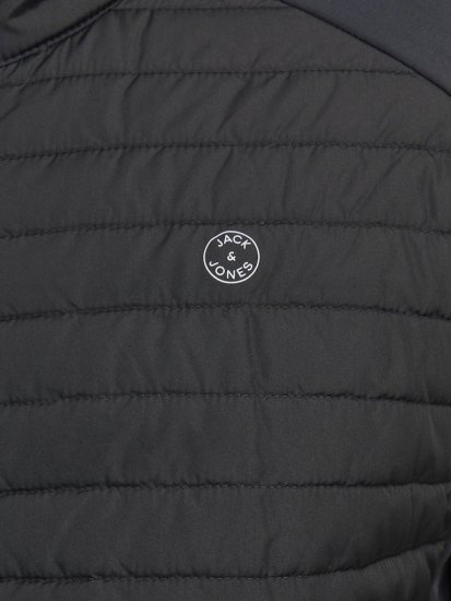 Jack & Jones MULTI SET-IN Sleeves Quilted Jacket With Collar Black - Kabátok - Nagyméretű Kabátok - 2XL-8XL
