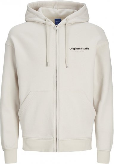 Jack & Jones ESTERBRO Zip Hoodie Light Grey - Pulóverek & kapucnis pulóverek - Pulóverek & Kapucnis pulóver 2XL-12XL