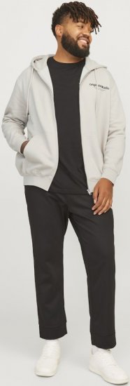 Jack & Jones ESTERBRO Zip Hoodie Light Grey - Pulóverek & kapucnis pulóverek - Pulóverek & Kapucnis pulóver 2XL-12XL