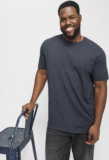 Jack & Jones ORGANIC T-Shirt Navy Blazer/Melange - Pólók - Nagyméretű pólók - 2XL-14XL