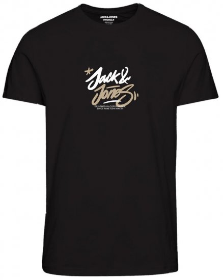Jack & Jones JORSEQUOIA T-Shirt Black - Pólók - Nagyméretű pólók - 2XL-14XL