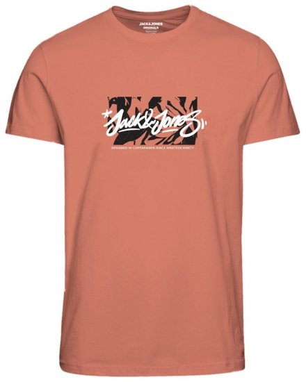 Jack & Jones JORSEQUOIA T-Shirt Canyon Sunset - Pólók - Nagyméretű pólók - 2XL-14XL