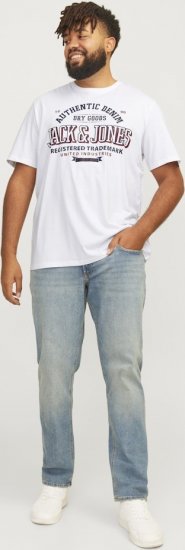 Jack & Jones JJELOGO O-Neck T-Shirt White - Pólók - Nagyméretű pólók - 2XL-14XL