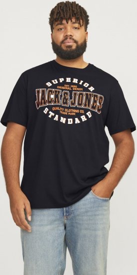Jack & Jones LOGO O-Neck T-Shirt Black - Pólók - Nagyméretű pólók - 2XL-14XL