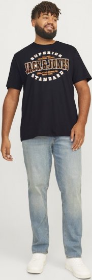Jack & Jones LOGO O-Neck T-Shirt Black - Pólók - Nagyméretű pólók - 2XL-14XL