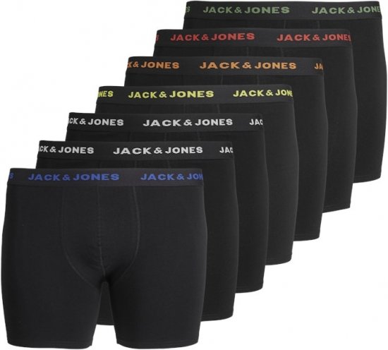 Jack & Jones BASIC Trunks 7-Pack Black - Alsónemű & strandruhák - Nagyméretű Alsónemű 2XL-8XL