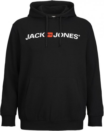 Jack & Jones CORP OLD LOGO REG FIT Hoodie Black - Pulóverek & kapucnis pulóverek - Pulóverek & Kapucnis pulóver 2XL-12XL
