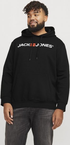 Jack & Jones CORP OLD LOGO REG FIT Hoodie Black - Pulóverek & kapucnis pulóverek - Pulóverek & Kapucnis pulóver 2XL-12XL