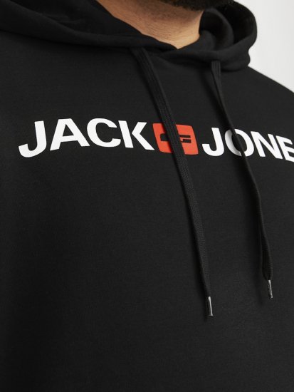 Jack & Jones CORP OLD LOGO REG FIT Hoodie Black - Pulóverek & kapucnis pulóverek - Pulóverek & Kapucnis pulóver 2XL-12XL