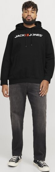 Jack & Jones CORP OLD LOGO REG FIT Hoodie Black - Pulóverek & kapucnis pulóverek - Pulóverek & Kapucnis pulóver 2XL-12XL