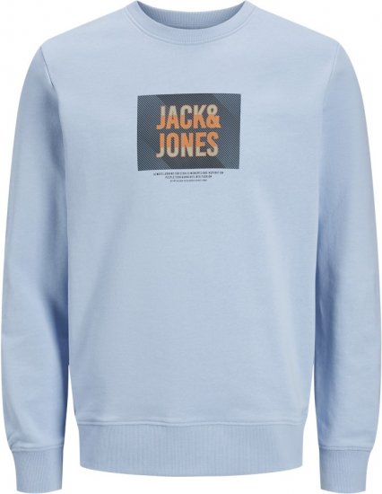 Jack & Jones HUDSON Sweatshirt Chambray Blue - Pulóverek & kapucnis pulóverek - Pulóverek & Kapucnis pulóver 2XL-12XL