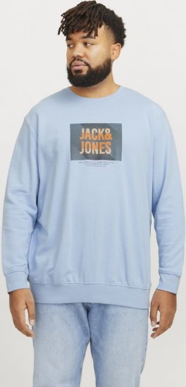Jack & Jones HUDSON Sweatshirt Chambray Blue - Pulóverek & kapucnis pulóverek - Pulóverek & Kapucnis pulóver 2XL-12XL