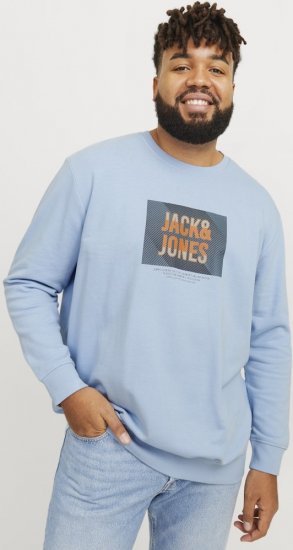 Jack & Jones HUDSON Sweatshirt Chambray Blue - Pulóverek & kapucnis pulóverek - Pulóverek & Kapucnis pulóver 2XL-12XL