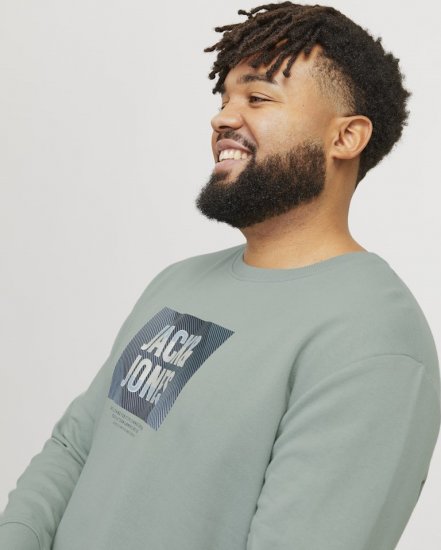 Jack & Jones HUDSON Sweatshirt Iceberg Green - Pulóverek & kapucnis pulóverek - Pulóverek & Kapucnis pulóver 2XL-12XL