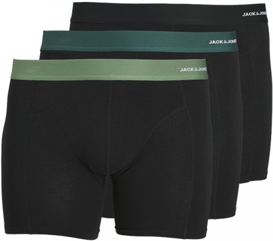 Jack & Jones Nick Bamboo Trunks 3-Pack Green/Black - Alsónemű & strandruhák - Nagyméretű Alsónemű 2XL-8XL