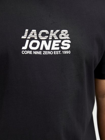 Jack & Jones Tarmac Branding Crew Neck T-Shirt Black - Pólók - Nagyméretű pólók - 2XL-14XL