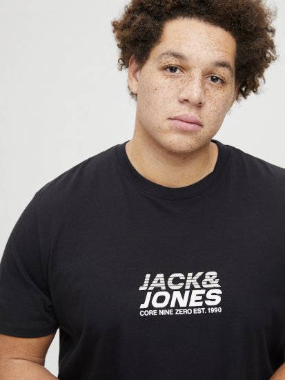 Jack & Jones Tarmac Branding Crew Neck T-Shirt Black - Pólók - Nagyméretű pólók - 2XL-14XL