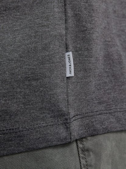 Jack & Jones ORGANIC T-Shirt Dark Grey Melange - Pólók - Nagyméretű pólók - 2XL-14XL