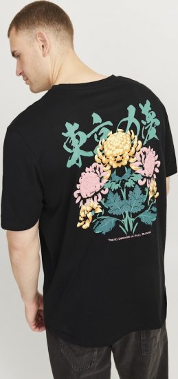 Jack & Jones Dreams Front & Back Print Crew Neck T-Shirt Black - Pólók - Nagyméretű pólók - 2XL-14XL