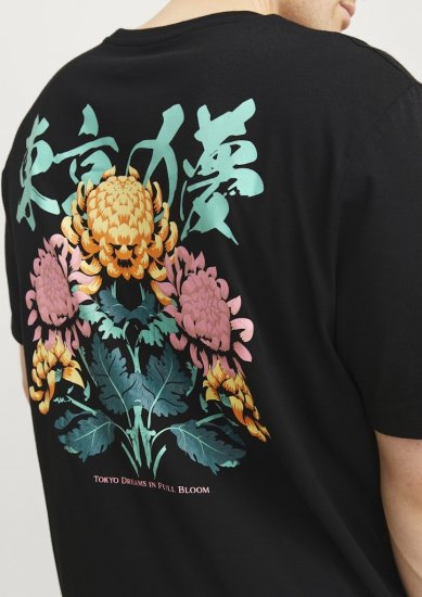 Jack & Jones Dreams Front & Back Print Crew Neck T-Shirt Black - Pólók - Nagyméretű pólók - 2XL-14XL