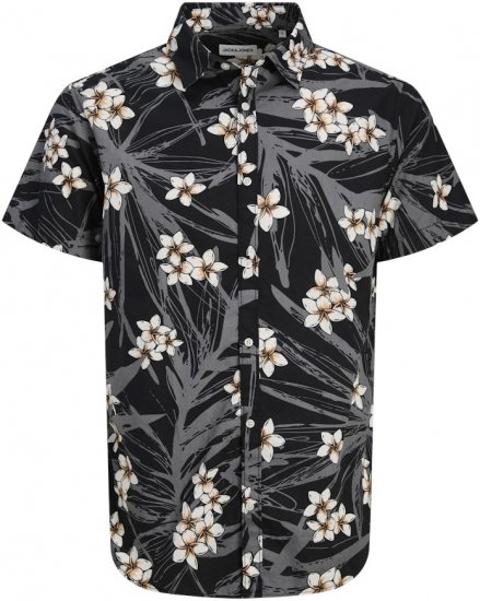 Jack & Jones Hawaii AOP Shirt Black - Ingek - Ingek 2XL-10XL