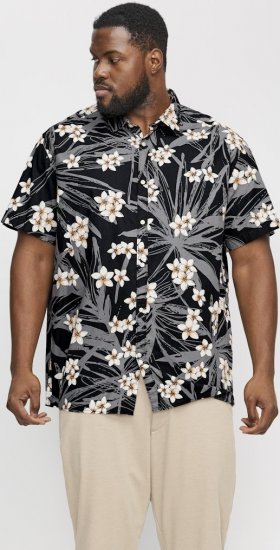 Jack & Jones Hawaii AOP Shirt Black - Ingek - Ingek 2XL-10XL