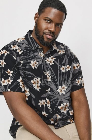 Jack & Jones Hawaii AOP Shirt Black - Ingek - Ingek 2XL-10XL