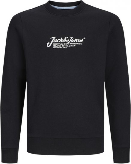 Jack & Jones Beau Crew Neck Sweatshirt Black - Pulóverek & kapucnis pulóverek - Pulóverek & Kapucnis pulóver 2XL-12XL