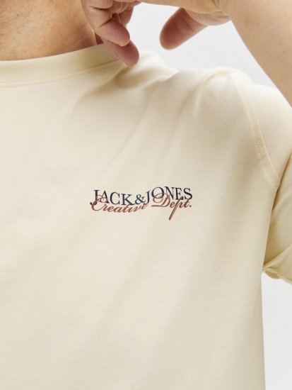 Jack & Jones Boston Photo Crew Neck T-Shirt Antique White - Pólók - Nagyméretű pólók - 2XL-14XL