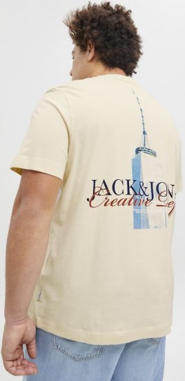 Jack & Jones Boston Photo Crew Neck T-Shirt Antique White - Pólók - Nagyméretű pólók - 2XL-14XL