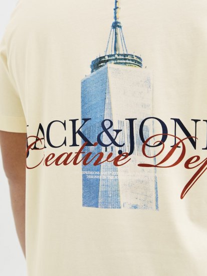 Jack & Jones Boston Photo Crew Neck T-Shirt Antique White - Pólók - Nagyméretű pólók - 2XL-14XL