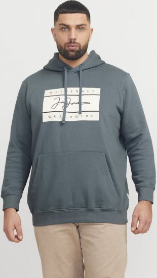 Jack & Jones Frederiksberg Box Script Hoodie Grey - Pulóverek & kapucnis pulóverek - Pulóverek & Kapucnis pulóver 2XL-12XL