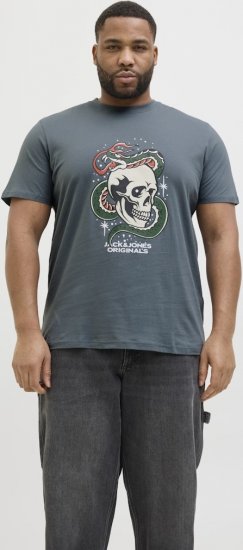 Jack & Jones Anatomy Skull Crew Neck T-Shirt Grey - Pólók - Nagyméretű pólók - 2XL-14XL