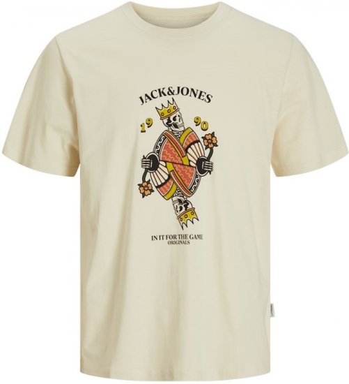 Jack & Jones Anatomy Skull Crew Neck T-Shirt Antique White - Pólók - Nagyméretű pólók - 2XL-14XL