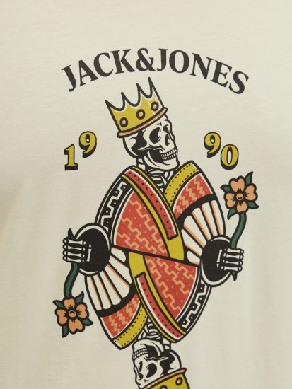 Jack & Jones Anatomy Skull Crew Neck T-Shirt Antique White - Pólók - Nagyméretű pólók - 2XL-14XL
