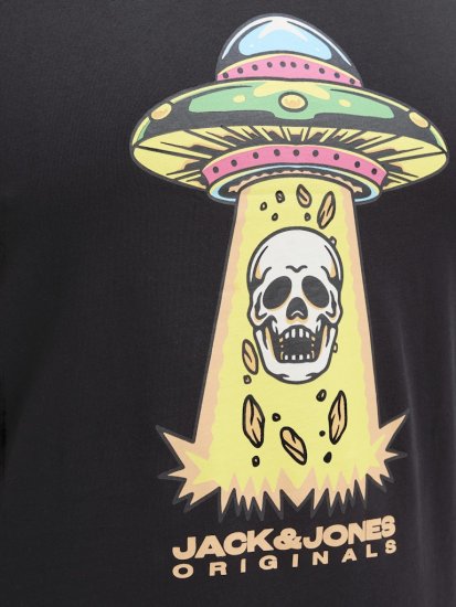 Jack & Jones Anatomy Skull Crew Neck T-Shirt Black - Pólók - Nagyméretű pólók - 2XL-14XL