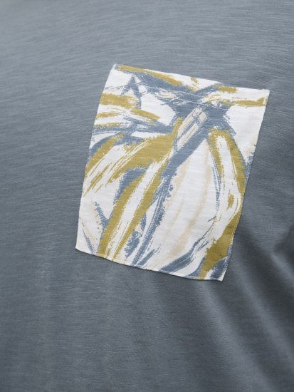 Jack & Jones Split Pocket Print T-Shirt Grey - Pólók - Nagyméretű pólók - 2XL-14XL