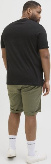 Jack & Jones Split Pocket Print T-Shirt Black - Pólók - Nagyméretű pólók - 2XL-14XL