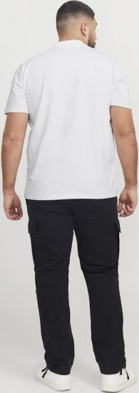 Jack & Jones Fusion Pique Zipper Polo Bright White - Pólóingek - Galléros Pólók 2XL-8XL - Pólóingek 2XL-8XL