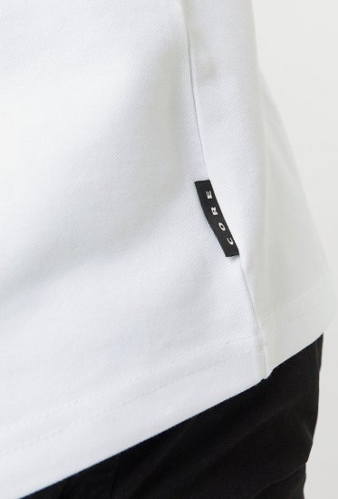 Jack & Jones Fusion Pique Zipper Polo Bright White - Pólóingek - Galléros Pólók 2XL-8XL - Pólóingek 2XL-8XL