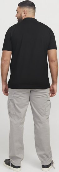 Jack & Jones Fusion Pique Zipper Polo Black - Pólóingek - Galléros Pólók 2XL-8XL - Pólóingek 2XL-8XL