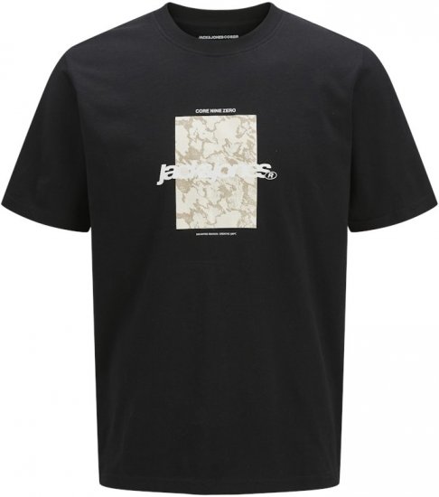 Jack & Jones Tarmac Camo Crew Neck T-Shirt Black - Pólók - Nagyméretű pólók - 2XL-14XL
